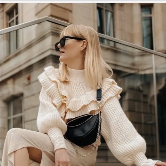 H&M BLOGGERS FAVORITE RUFFLED SWEATER π¦ - Picture 10 of 12